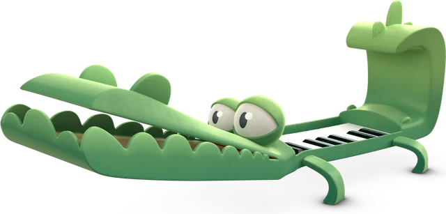 Crocopiano, the crocodile piano