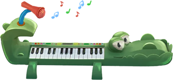 Crocopiano toy keyboard with microphone